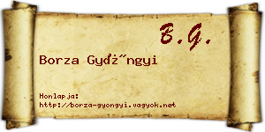 Borza Gyöngyi névjegykártya