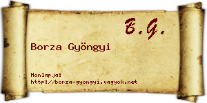 Borza Gyöngyi névjegykártya
