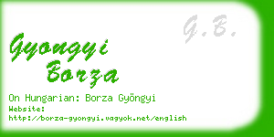gyongyi borza business card